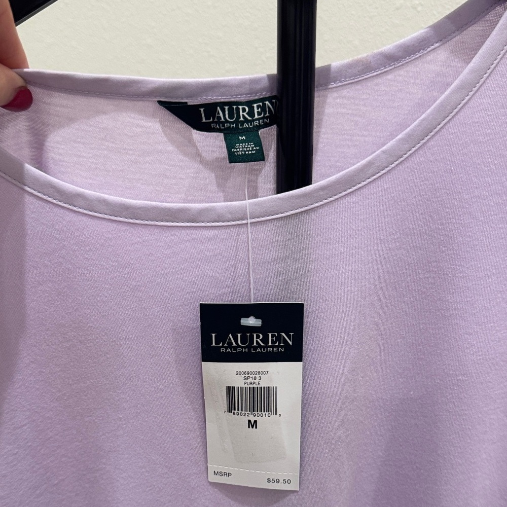 Ralph Lauren Lavender flutter Short Sleeve Crewneck Tee - Picture 2 of 4